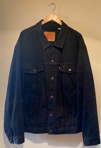 LEVIS Original Riveted Levi Strauss Trucker Jean Jacket Black Denim 3XL | eBay