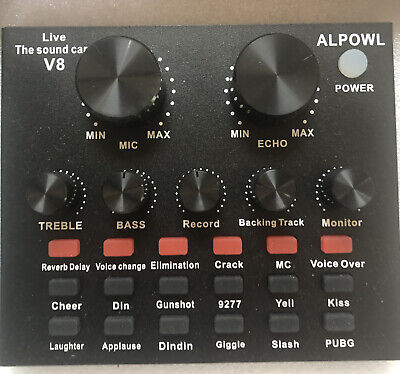 Mezclador de Audio Mini Sound Mixer Board Inteligente Control de Voz LED Luz Bluetooth 5.0 Reducción de Ruido de una tecla Sincronización de micrófono Dual 110 V para Profesionales y Principiantes