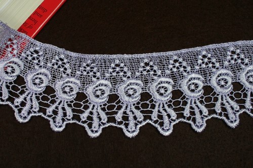 3" Embroidered Venice Lace Trim Guipure By Yard White Blue Gray Pink Lilac Ivory - Picture 7 of 13