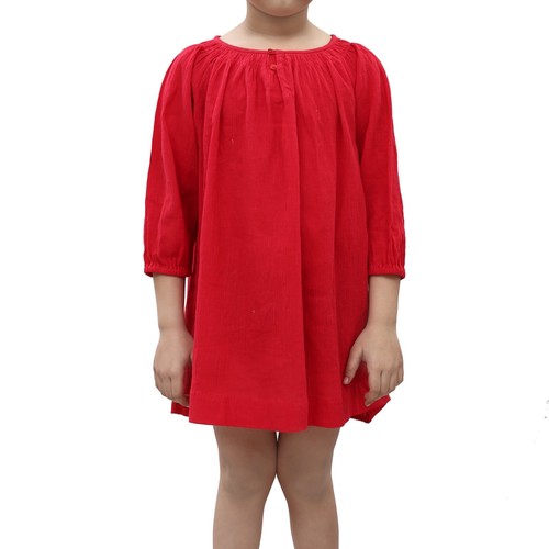 Bonpoint Kids Girls Ruched Mini Dress Long Sleeve Cherry Red 6 Years 213826 - Picture 2 of 4