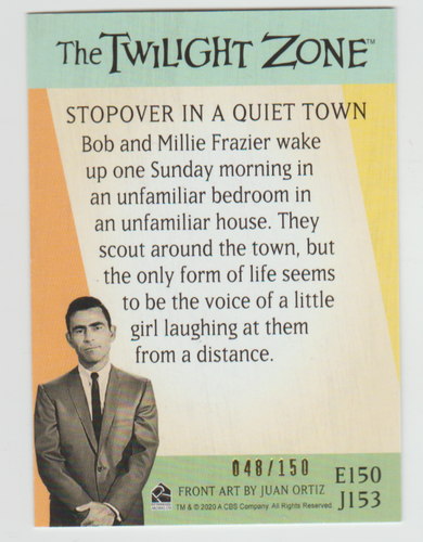 2020 TWILIGHT ZONE ARCHIVES J153 Stopover In A Quiet Town GOLD FOIL /150 - Picture 2 of 2