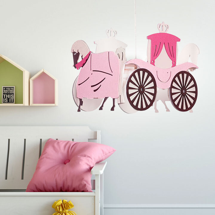 Märchen Decken Pendel Spiel Kinder Zimmer Beleuchtung Kutsche Lampe Living-XXL