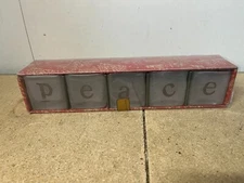 Eddie Bauer Home "PEACE" Christmas Luminaries Frosted Glass Set C58