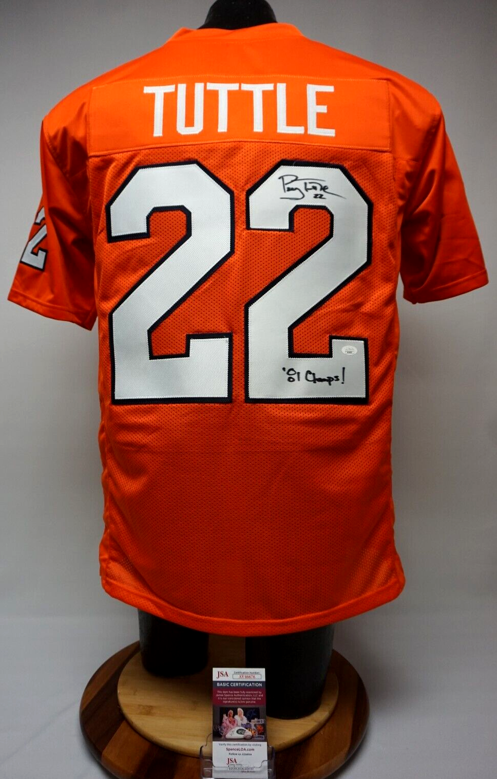 Perry Tuttle Autographed Signed Clemson Tigers Jersey 1981 Champions Football JSA AV46676 