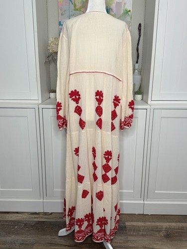 Blue Boheme Embroidered Cotton Gauze Dress XL NWOT Hot Pink - Picture 3 of 9