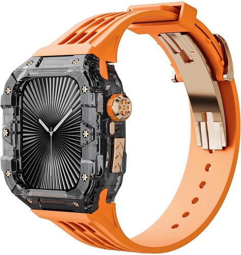 Boîtier robuste + bracelet transparent luxe cristal pour Apple Watch Series 10 bracelets 46 mm - Photo 7 sur 62