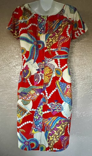 Vintage 80’s CYNTHIA HOWIE Petites STARFISH and PEARLS Colorful Shift DRESS 4 - Picture 17 of 24