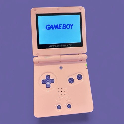Consola portátil Gameboy Advance SP IPS V2/V5 retroiluminada rosa claro personalizada, USB C - Imagen 7 de 13