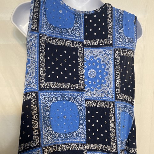 Style & Co Fit & Flare Printed Tank Shift Dress Womens Size OX Blue Paisley - Picture 8 of 14