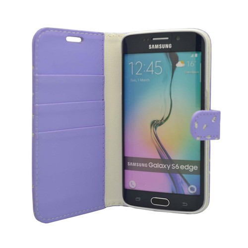 CASE FOR SAMSUNG GALAXY S6 EDGE GLITTER VARIOUS COLOURS PU LEATHER WALLET COVER - Picture 24 of 25
