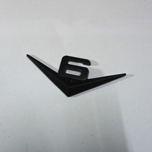 2PCS High V6 Matte Black Metal Decal Badge Emblem Sticker suv Sport Limited 4wd