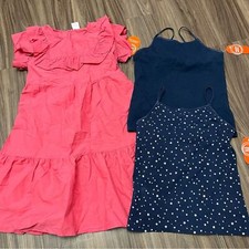 New 3 bundle of wonder nation girl size L dress ruffled with tank