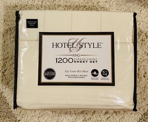 Hotel Style 1200 Thread Count KING Sheet Set Cotton Blend Moisture Wicking White