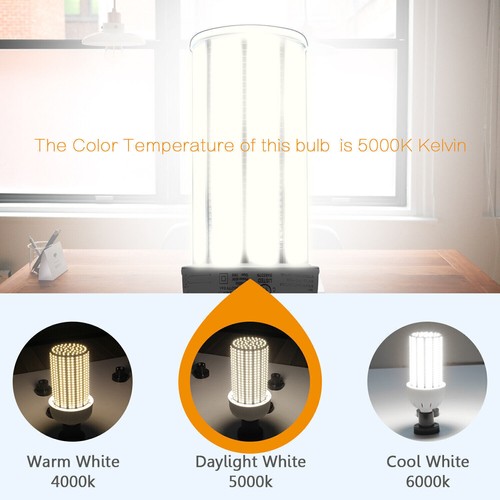 160W LED Corn Light Bulb for Store Factory Warehouse High Bay Open Fixture 5000K - Picture 11 of 12