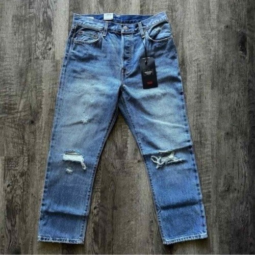 NWT Levis 501 Original High Rise Cropped Distressed Straight Leg Jeans Size 29 - Picture 5 of 8