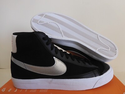 MENS NIKE BLAZER MID VNTG VINTAGE 77 BLACK-MET SILVER-WHITE SZ 9.5 [DA4238-001]