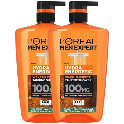 L'oreal Paris Men Expert Hydra Energetic Body Duschgel Large XXXL Pack 2 x 1L