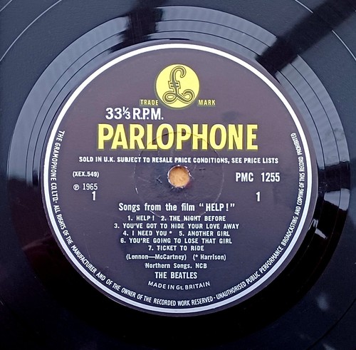 THE BEATLES " HELP ! " SUPER UK '67 MONO LP WITH VRARE SIDE TWO LABEL LAYOUT - Foto 3 di 11