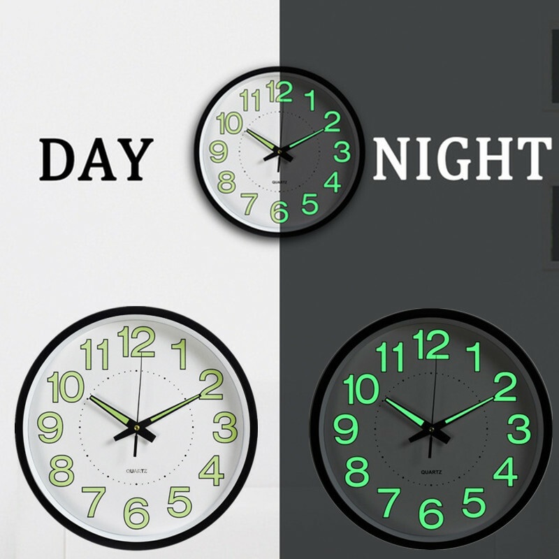 30CM Large Luminous Wall Clocks Glow In The Dark Silent Home Digital