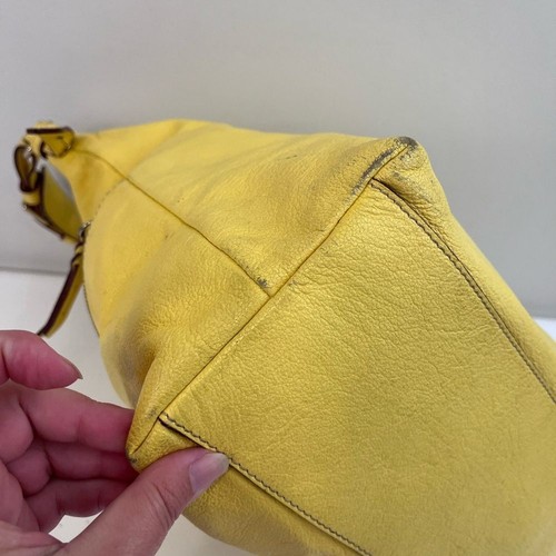 Borsa vintage Dooney and Bourke gialla Hobo morbida e morbida, manico singolo superiore - Foto 8 di 12