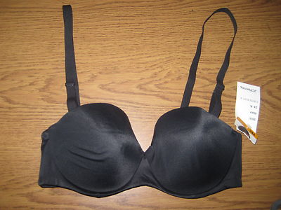 AMBRIELLE Natural Shaping STRAPLESS Bra BLACK style #10846-4 [34A] *New &  Straps 