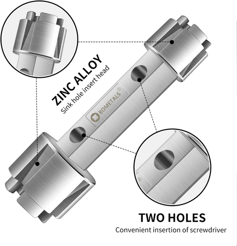 Tub Drain Remover Wrench-Die-Cast Aluminum Tub Drain Tool Wrench for Bathroom an - Picture 3 of 12