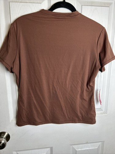 Pumiey Women's Short Sleeve Shirt Brown 2XL NWT - Picture 5 of 5