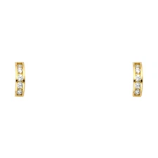 Ioka - 14K Yellow Gold Round Cut CZ Screw Back Stud Earrings