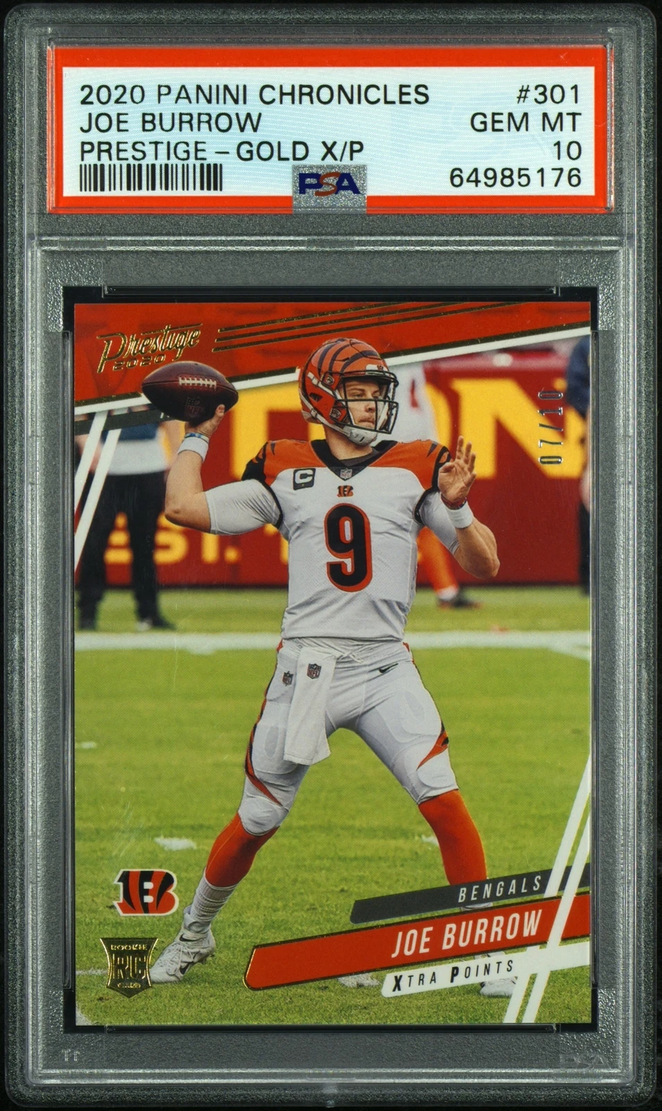 Joe Burrow Panini Chronicles Prestige #301 Gold Xtra Points