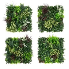 Artificial Green Living Wall Hedge Plant Panels Combo of 4x 50cmx50cm - CARNIVAL