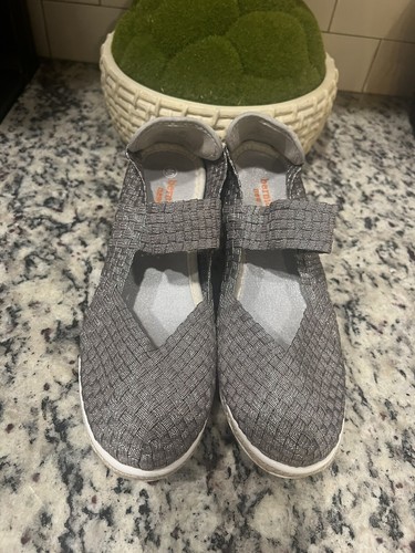 Zapatos para mujer Bernie Mev. Cuña cómoda tejida sin cordones brezo plata gris 40 - Imagen 4 de 7