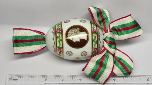 UOVO DI PASQUA/AUGUSTO porcellana dipinta RUSSIA IMPERIALE 1° imperatore romano - Foto 15 di 15