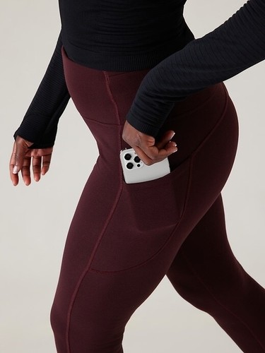 ATHLETA Altitude Stash High Rise Polartec Power Stretch Tight L Large | NEW - Picture 4 of 7