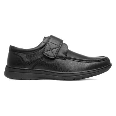 Hobos Mens Shoes Black Adults Easy Fasten Casual School Ezra SIZE UK