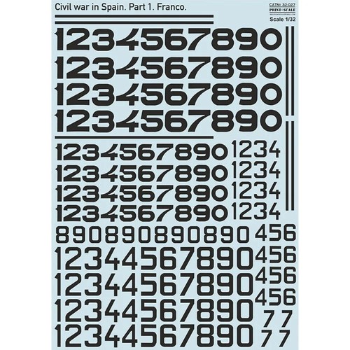 Print Scale 32-027 Waterslide Decal for airplane 1:32 Civil War in Spain. Franco - Bild 18 von 24