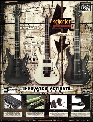 2008 Schecter Blackjack ATX Series C-1 FR C-7 guitar ad 8 x 11 advertisement