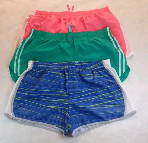 Danskin Now sportliche Damen-Fitnessshorts 3 Paar koralle türkisblau gestreift Größe XL - Bild 1 von 7