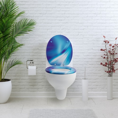 Toilettendeckel mit Absenkautomatik - WC Sitz Klobrille Klodeckel "Wave" - Bild 4 von 10