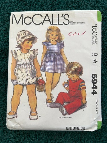 Mcall's 6944 ~ PATRÓN DE CORTE Talla 1/2 ~ ~ ~ ~ Anuncio MP 42 - Imagen 1 de 2