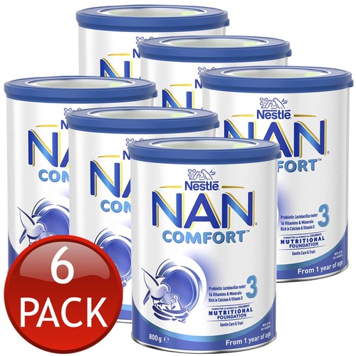 6 x Nestle Nan Comfort Stage 3 Toddler Formula 800g 1+ Year Milk Drink Powder