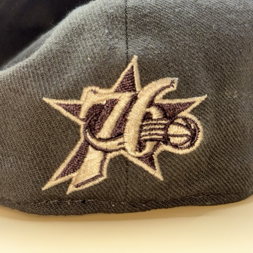 New Era 59FIFTY Men’s Fitted Cap Size 7 3/4 Black Philadelphia 76ers NBA Hat - Picture 5 of 6