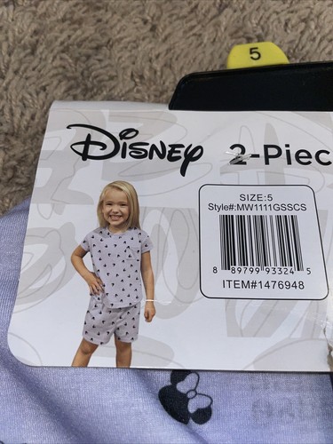 NWT Girl's Disney Minnie Mouse 2 Piece Pajama Set Purple Size 4T 5 - Picture 6 of 7