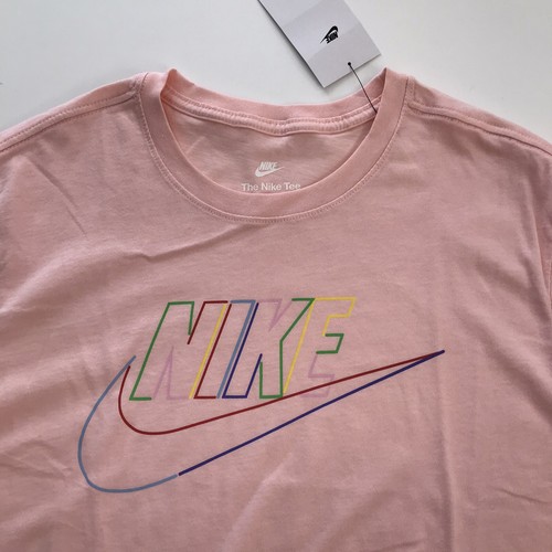 Nike Sportswear Men Futura Club Logo Swoosh Shirt Pink XL - Picture 2 of 8