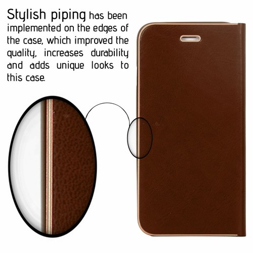 LEATHER FLIP WALLET ULTRA SLIM BOOK STAND CASE COVER FOR iPHONE & SAMSUNG GALAXY - Picture 8 of 24