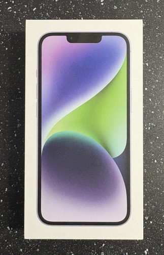 Apple iPhone 14 Violet Profond 128 Go Boîte Vide Avec Autocollant Et Manuel Uniquement - Photo 1 sur 10