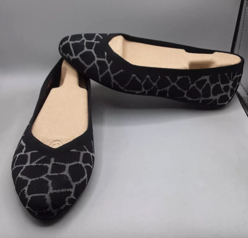 Skechers Cleo Washable Knit Skimmers, Wildly Cute, Giraffe Print, Black Size 8.5 - Picture 2 of 7