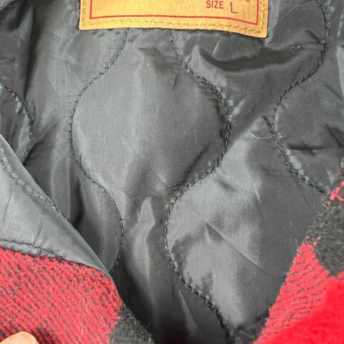 Levis Jacket Youth Large Red Buffalo Plaid Snap Button Sherpa Collar Long Sleeve - Picture 10 of 19