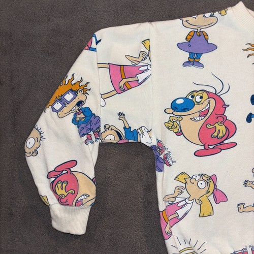 Nickelodeon Nick Toons Ren & Stimpy Hey Arnold Rugrats Sweatshirt Size 7/8 - Picture 2 of 10