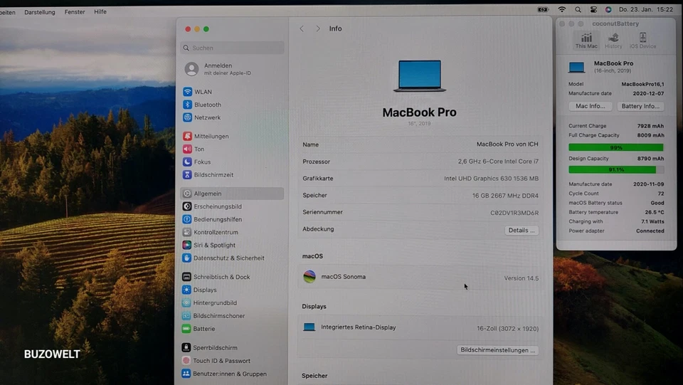 MacBook Pro 16" A2141 Mainboard Logic Board 2.6 GHz 16 GB 512 GB 820-01700 #137. - Bild 3 von 4