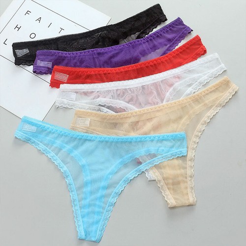Women's Sexy Underwear See Through Mesh Briefs Lace Panties Lingerie Knickers - Bild 4 von 18